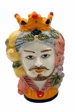 Oldenhof Siciliaans Hoofd Man S ø 10 Cm X 14 Cm Aardewerk Multicolor