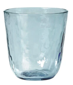 Broste Copenhagen Hammered Tumbler 335 Ml ø 9,2 Cm H 9,5 Cm Glas Blauw