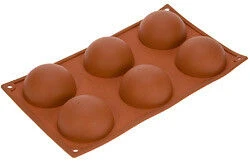 Silikomart Bakvorm 6 Halve Bollen ø 6 Cm Silicone Bruin