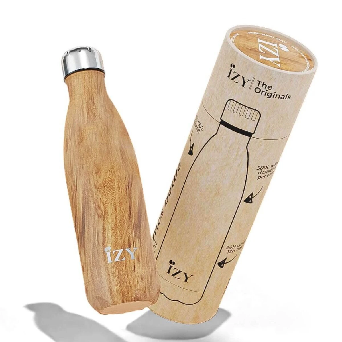 IZY Bottles Drinkfles 500 Ml Design Brown Rvs - Image 2