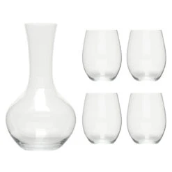 Riedel O Cabernet / Merlot Wijnglazen Met Morceau Decanteerkaraf Kristalglas 5-delig